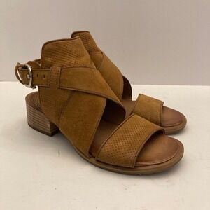 Miz Mooz Suede Leather‎ Sandals Brown Cross Straps Womens 6.5-7 EU 37